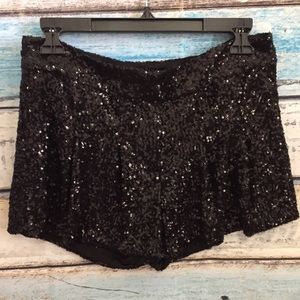 Bebe Wild Horses Sparkle Tap Shorts Sequins Pockets Size Medium